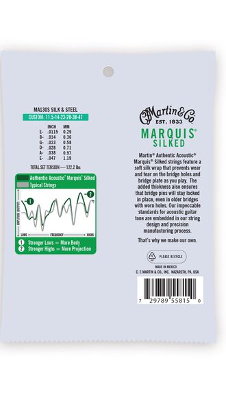 Authentic Acoustic Marquis&reg; Silked Guitar Strings Silk & Steel